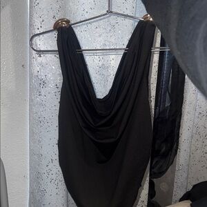 SHEIN Black Draped Tank Top